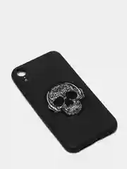 Тёмно-серый чехол для iPhone 11, 12, XR, силикон-эко кожа с картинкой / рисунком