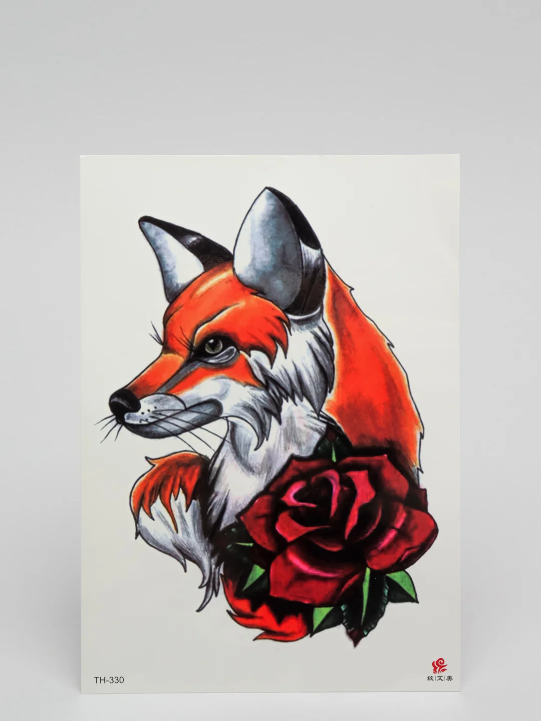Медный временная татуировка "Лисы, волки, тигры", 21*15 см