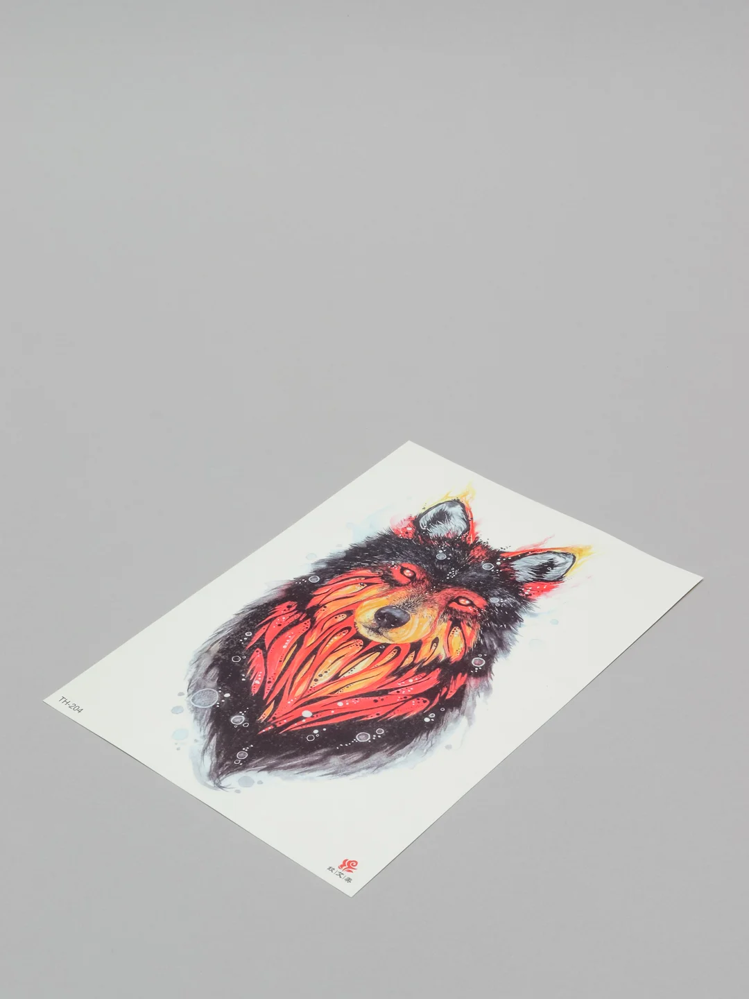 Кремовый временная татуировка "Лисы, волки, тигры", 21*15 см