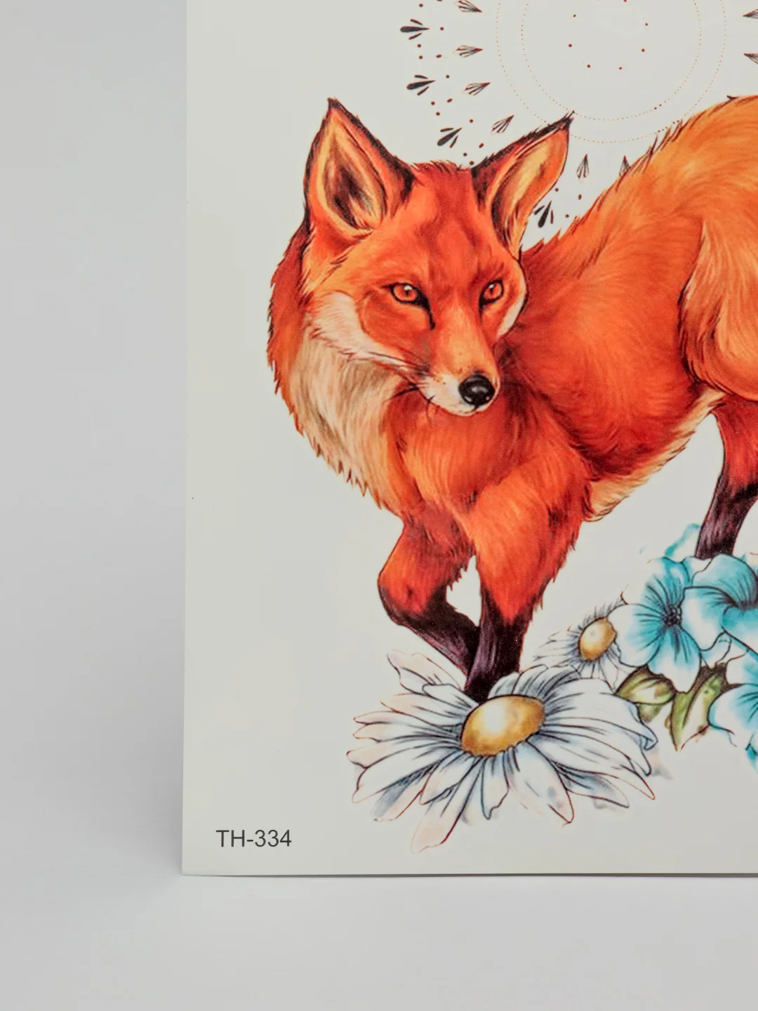 Коричневый временная татуировка "Лисы, волки, тигры", 21*15 см