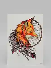 Вишнёвый временная татуировка "Лисы, волки, тигры", 21*15 см