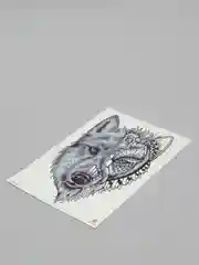 Лазурный временная татуировка "Лисы, волки, тигры", 21*15 см