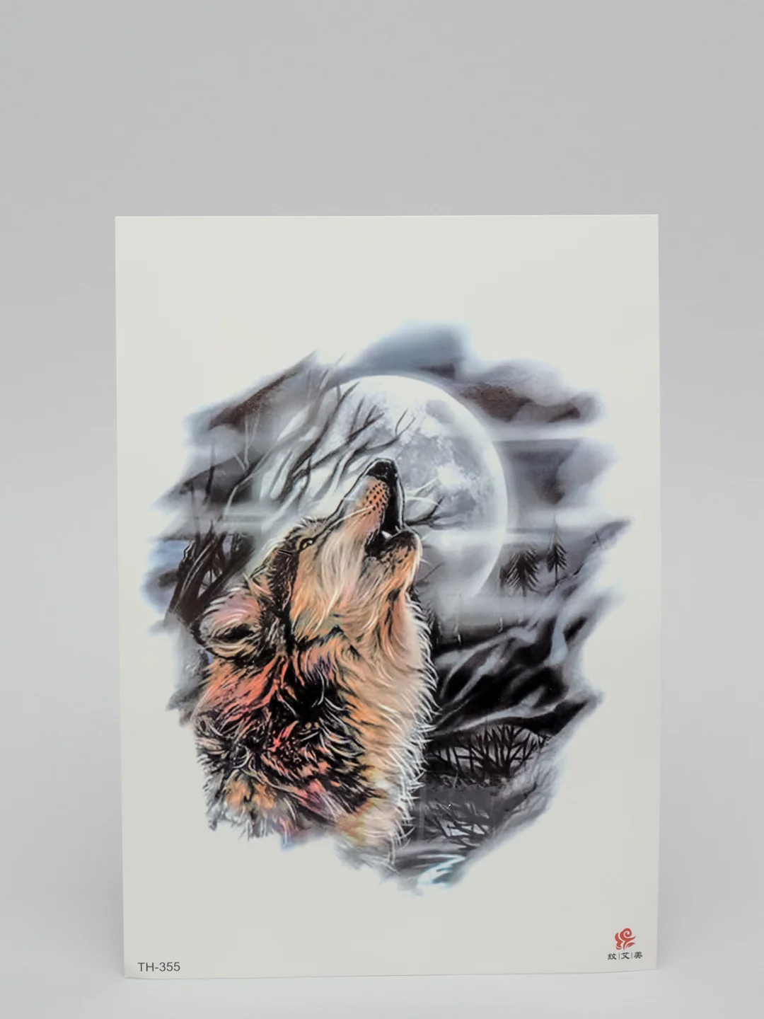 Кораллово-розовый временная татуировка "Лисы, волки, тигры", 21*15 см