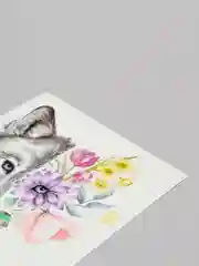 Голубой временная татуировка "Лисы, волки, тигры", 21*15 см
