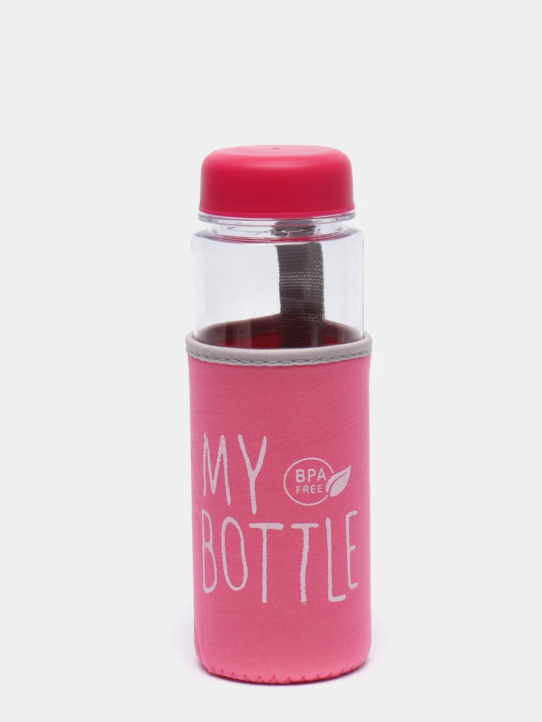 Розовый бутылка для воды "My bottle" в чехле