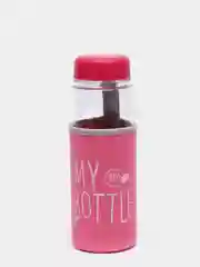 Розовый бутылка для воды "My bottle" в чехле