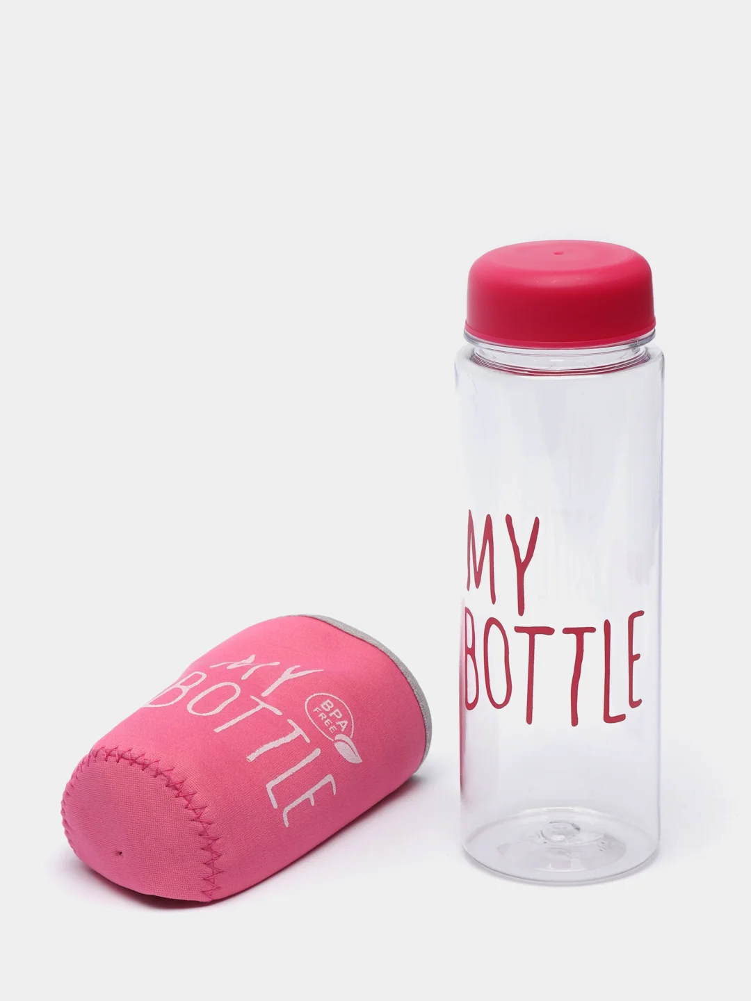 Розовый бутылка для воды "My bottle" в чехле