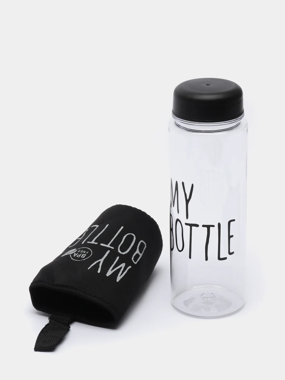 Черный бутылка для воды "My bottle" в чехле