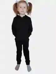Черный костюм для девочек с капюшоном,с лёгким начёсом