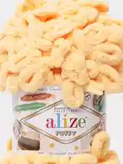 Желтый пряжа Alize puffy турецкая, длина 9 м, 100 г