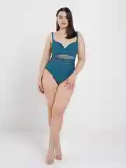 Тёмно-зелёный купальник слитный с подкладом, L-4XL размеры