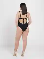Черный купальник слитный с подкладом, L-4XL размеры