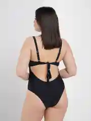 Черный купальник слитный с подкладом, L-4XL размеры