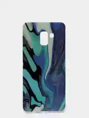 Бирюзовый чехол Samsung Galaxy A8+ / A8 Plus, Галакси А8+ / А8 Плюс силиконовый с мраморным рисунком