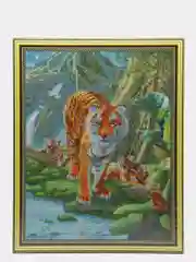 Угольный алмазная мозаика вышивка, 40*50, на подрамнике "Тигры"