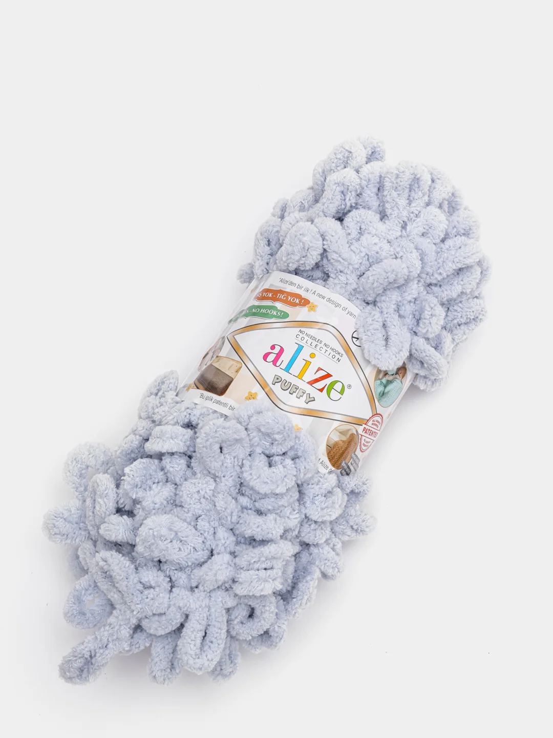 Серый металлик пряжа Alize Puffy, микрополиэстер, 100 г, 9.5 м