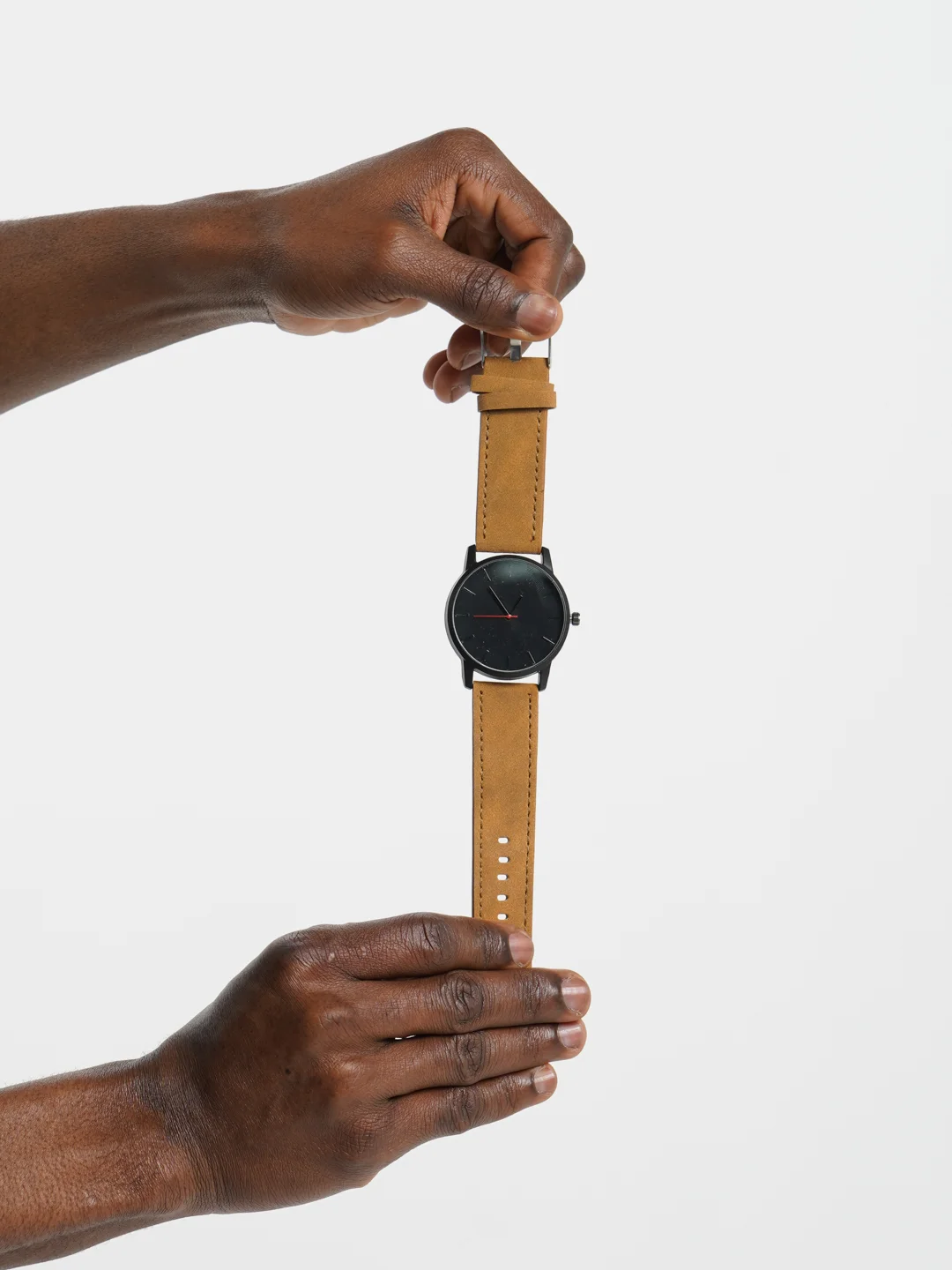 Коричневый мужские кварцевые часы Reloj, с кожаным ремнем