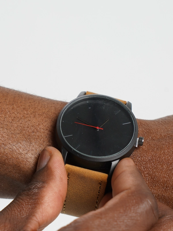 Мужские кварцевые часы Reloj, с кожаным ремнем
