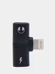 Черный разветвитель Lightning 2в1 зарядное устройство и разъем для наушников
