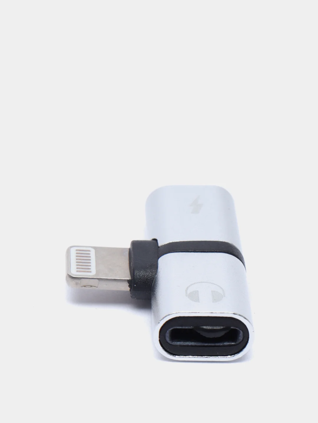 Серебряный разветвитель Lightning 2в1 зарядное устройство и разъем для наушников