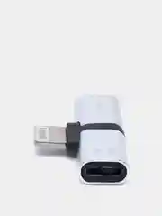 Серебряный разветвитель Lightning 2в1 зарядное устройство и разъем для наушников