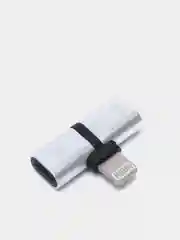Серебряный разветвитель Lightning 2в1 зарядное устройство и разъем для наушников