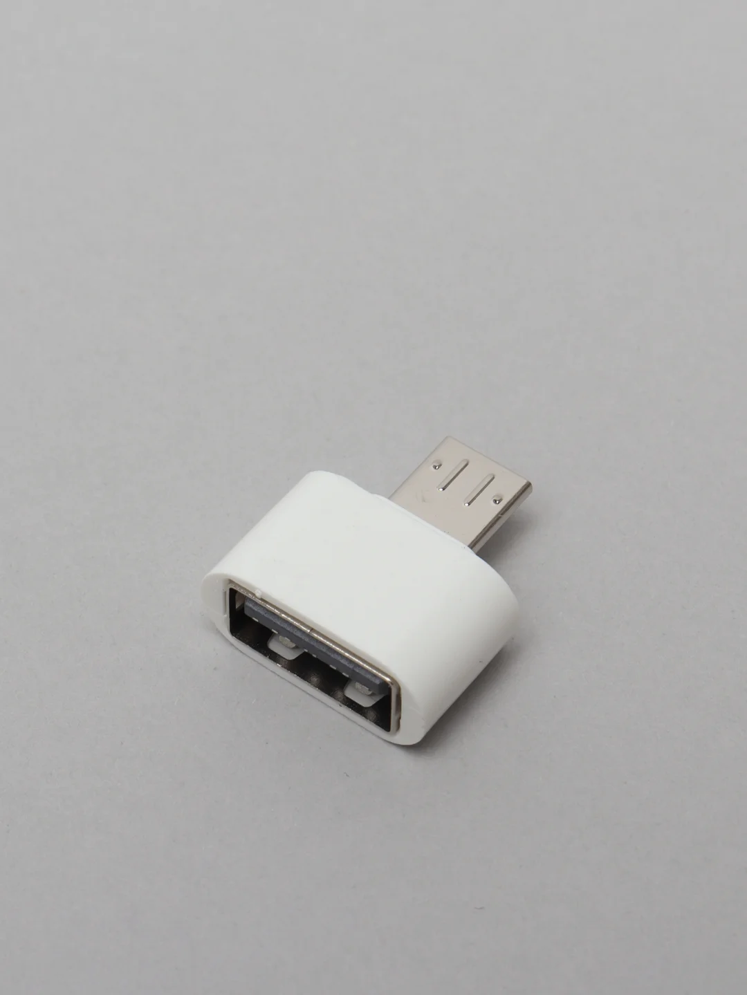 Белый переходник (адаптер) USB (мама) на Micro USB (папа)