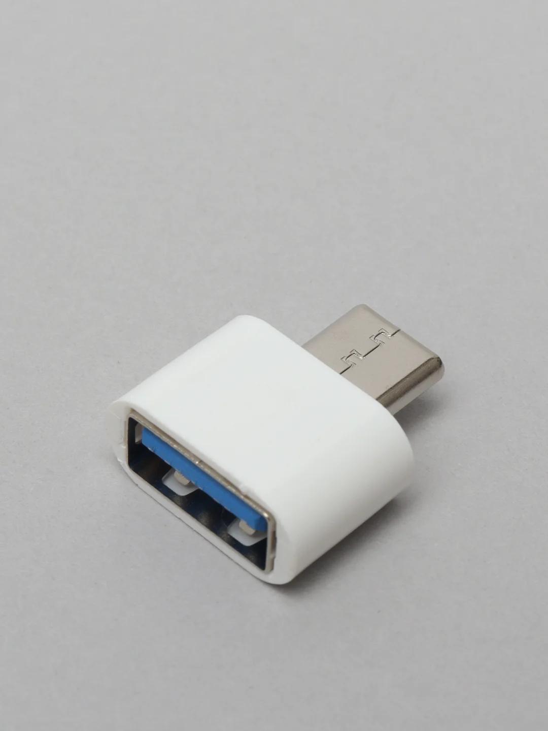 Белый otg переходник USB на Type-C (USB мама-Type-C папа)