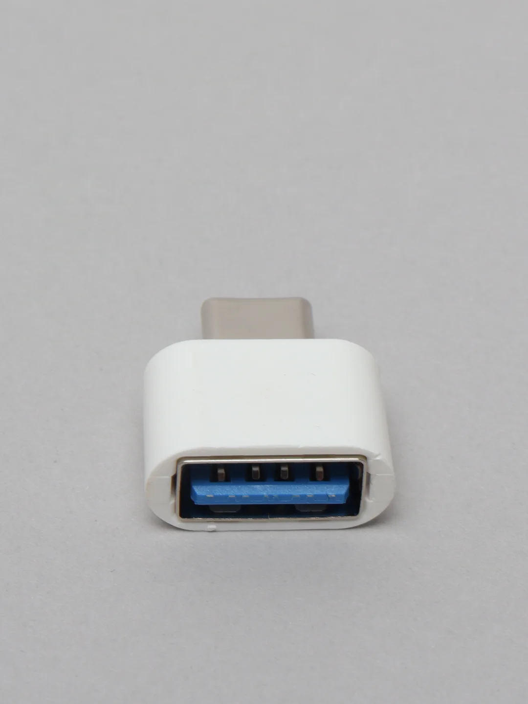 Белый otg переходник USB на Type-C (USB мама-Type-C папа)