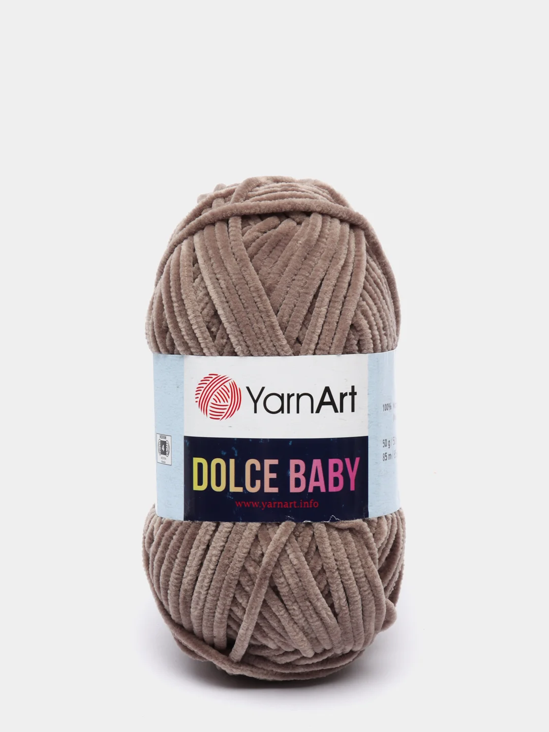 Коричневый пряжа плюшевая YarnArt "Dolce Baby", 100% микрополиэстер, 50 г, 85 м