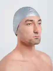 Серебряный силиконовая шапочка для плавания