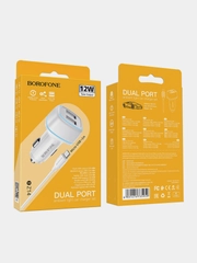 Автомобильное зарядное устройство Borofone BZ14, с кабелем Micro/Lightning, 2 USB, 1 м