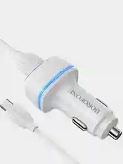 Автомобильное зарядное устройство Borofone BZ14, с кабелем Micro/Lightning, 2 USB, 1 м