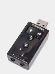 USB Звуковая карта 7.1 Black, с пультом, кнопками на корпусе, управления