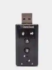 USB Звуковая карта 7.1 Black, с пультом, кнопками на корпусе, управления