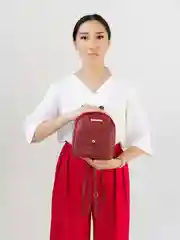 Бордовый мини-рюкзак женский