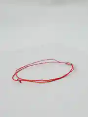 Серый металлик браслет "Красная нить желаний"