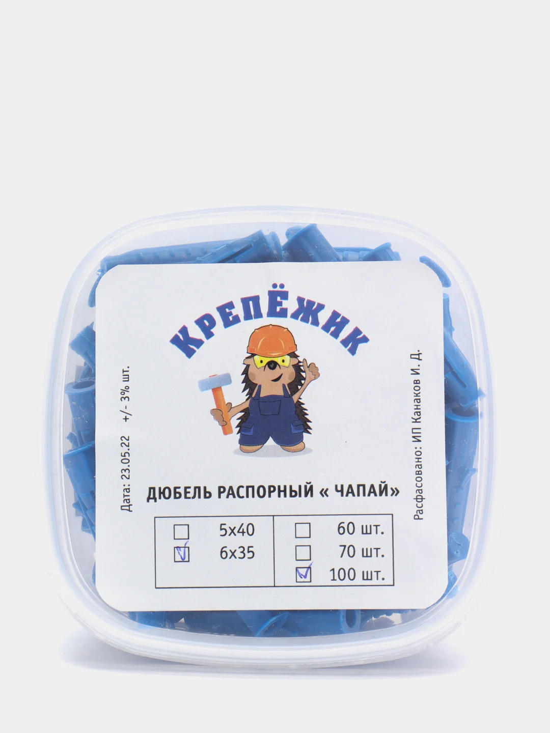 Дюбель распорный "Чапай", 6 х 35 мм, шипы-усы