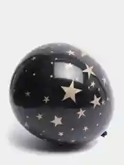 Черный воздушный шар "Звезды золотые", 1 шт, Размер: 12"/30 см