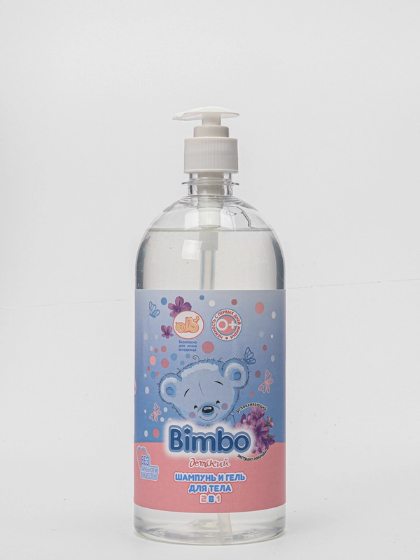 Детский шампунь и гель для душа "Bimbo" 0+, 2 в 1, 1 л