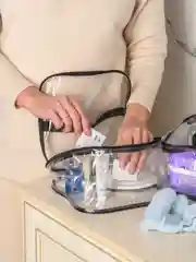 Бирюзовый сумка в роддом и 2 органайзера водонепроницаемые, прозрачные, набор 3 штуки