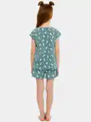 Бирюзовый детская пижама, домашний комплект (шорты и футболка)