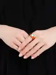 Оранжевый кольцо женское из эпоксидной смолы с камнем