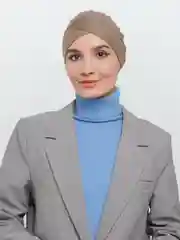 Коралловый меланж шапочка под платок "Бони"/ на никах