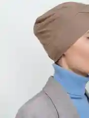 Коралловый меланж шапочка под платок "Бони"/ на никах