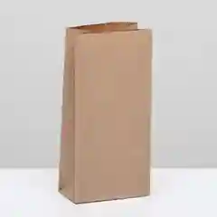 Пакет крафт, набор 100 штук, бумажный фасовочный, прямоугольное дно, 8 х 5 х 17 см