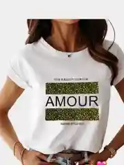 Белый футболка женская белая "Amour"