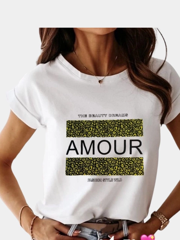 Футболка женская белая "Amour"