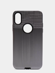 IPhone X / XS  чехол силикон + пластик с эффектом "металлик"