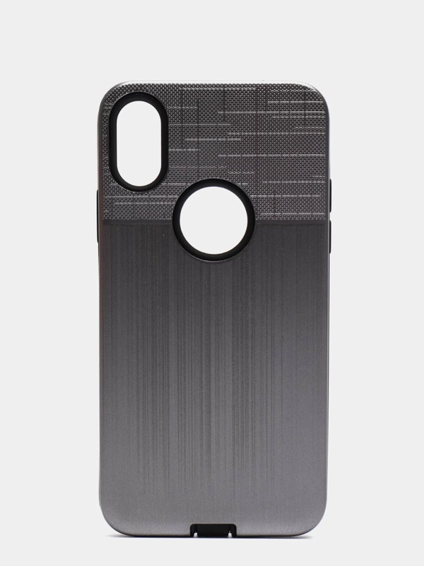 IPhone X / XS  чехол силикон + пластик с эффектом "металлик"
